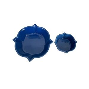 Set of 2 Chantal Talavera Collection Blue Casserole 1QT  &  1 Cup Casserole 2004